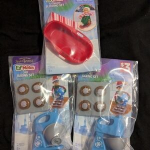 Elf Baking Set X2 And 1 Sledding Set. 3 Sets In Total.